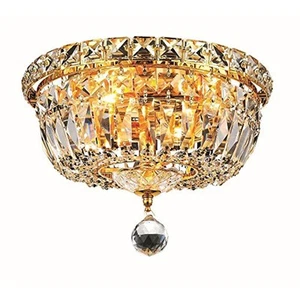 Elegant Lighting Value Tranquil 4 light Gold Flush Mount Clear Royal Cut Crystal - Picture 1 of 1