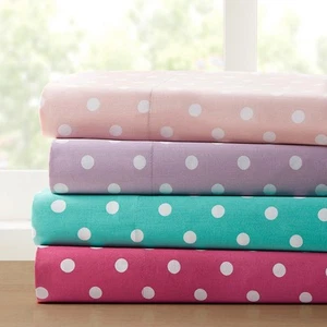 Mi Zone Seafoam Queen Size Sheet Sets Polka Dot Sheets for Girls 100% Cotton ... - Picture 1 of 7