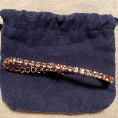 Brazalete de tenis Morganita Affinity 11,5 CTW, plata de ley rosa, 6-3/4 pulgadas, nuevo con etiquetas Foto 1 de 4