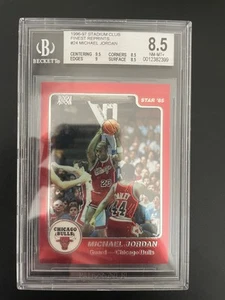 MICHAEL JORDAN 1996-97 TOPPS STADIUM CLUB STAR REPRINT BGS 8.5 FINEST CARD #24! - Picture 1 of 2