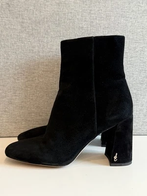 Sam Edelman Codie Black Suede Heeled Ankle Booties Boots Womens Sz 9 - Image 1 of 4
