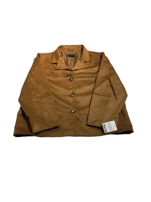 ASOS DESIGN Curve Suedette Button Front Jacket Tan Women’s Size 2X NWT Trendy - Image 1 of 4