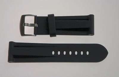 Correa de buceo de goma negra hecha para adaptarse a relojes Panerai® 20 mm, 22 mm, 24 mm, 26 mm  Foto 1 de 2