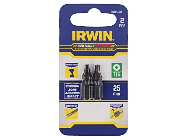 2x IW6061615 bit Torx® TX15 mounting: 1/4" (C6.3 mm) 2pcs IMPACT PRO IRWIN - Image 1 of 1