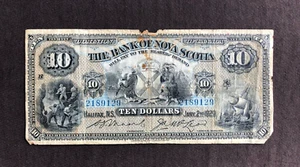 BANKNOTE BANK OF NOVA SCOTIA CANADA 1929 $10 TEN DOLLARS 2189129 - Picture 1 of 9
