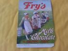 RARE 1910s POSTCARD AD FRY'S MILK CHOCOLATE CANS & MILK LADIES
