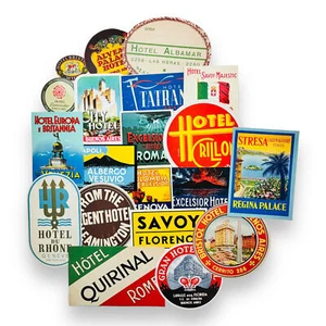 Lote de 20 etiquetas de equipaje de hotel vintage Italia Suiza Argentina Checoslovaquia - Imagen 1 de 7