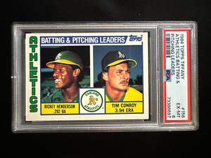 1984 Topps Tiffany #156 Athletics Batting & Pitching Leaders R Henderson - PSA 6