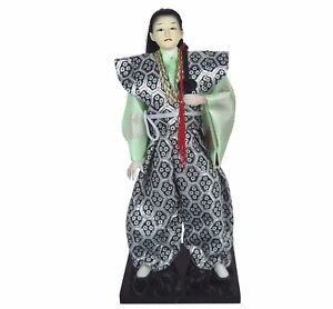 Traditional Japanese Female Samurai Doll Figurine Fabric Hand Crafted 12" H New