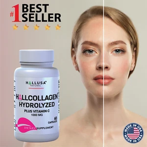 Hydrolyzed Collagen with vitamin C | Hair Skin & Nails | Joint Mobility | 60 Ct - Picture 1 of 10