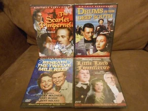 4 Vintage Classic Movies Lord Fountleroy Scarlet Pimpernel Drums in Deep South - Picture 1 of 5