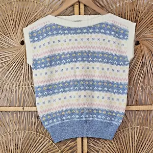 Top vintage de mujer Giorgio manga corta talla M blanco rosa azul amarillo - Imagen 1 de 8