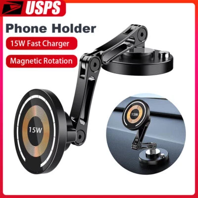 Cup Holder Phone Mount with Magsafe Charger (15W) Magnetic Car Mount for iPhone - Image 1 of 4