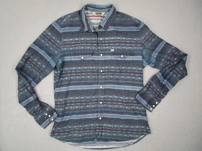 Salt Valley Western Shirt Mens Large Blue Button Up Pearl Snaps Rancher Aztec — 第 1/4 张图片