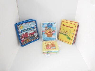 Soft Cloth Baby Books Developmental  LOT Winnie The Pooh Taggies Curious George - Image 1 of 4