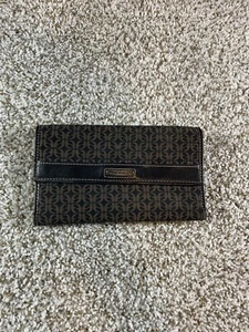 Fossil Brown Genuine Leather Strip Deluxe Multi Compartment Trifold Wallet - Picture 1 of 8