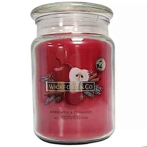 Wickford & Co Scented Candle Jar - Warm Apple & Cinnamon - Large - Up To 95hrs - Picture 1 of 6