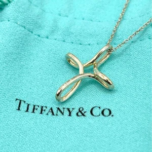 ◇Fast neuwertig Tiffany & Co. Infinity Kreuz Halskette Anhänger Silber 925 ohne Box DDP - Bild 1 von 8