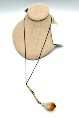 Colar aglomerado citrino branco laranja Urban Outfitters corrente preta 26 pol. Comprimento - Imagem 1 de 4