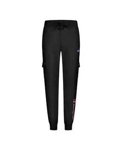 Champion Big Girls Black Leopard Print Script Cargo Pants XL pma1122 - Picture 1 of 2