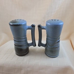 Frankoma Salt and Pepper 5" Handled Shakers Woodland Moss - Picture 1 of 6