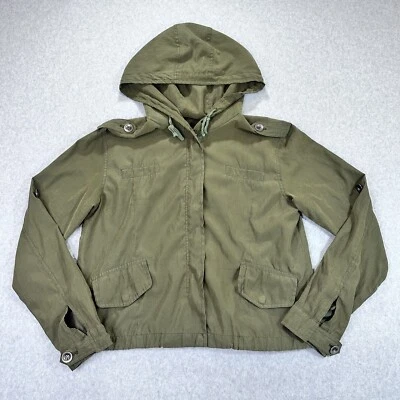 Jaqueta Brandy Melville Hailey Tamanho Único Militar Capuz Verde Bombardeiro Utilitário Zíper - Imagem 1 de 4