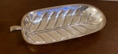 Vintage Silver-plated Banana Leaf Tray - 9 1/2" x 4 1/2" x 1" Deep - Image 1 of 2