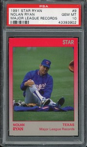 1991 Star Ryan Baseball #9 Nolan Ryan Major League Records PSA 10