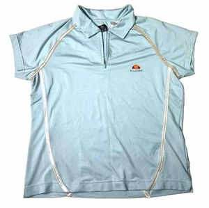 Ellesse Short Sleeve Athletic Collared Tennis Top Shirt Light Blue US 12 L UK 16 - Picture 1 of 17