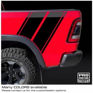 Dodge RAM 1500 2500 3500 Side Bed Box Hash Stripes Decals (Choose Color) - Picture 1 of 2