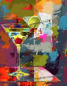 Gin Martini Cocktail Bevande Liquore Retro Metà Secolo Moderno Bar Stampa Arte 8,5X11 - Foto 1 di 2
