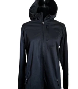 Avalanche Women’s Weather Shield Black Hooded Zip Up Soft Shell Jacket Size L - Picture 1 of 6