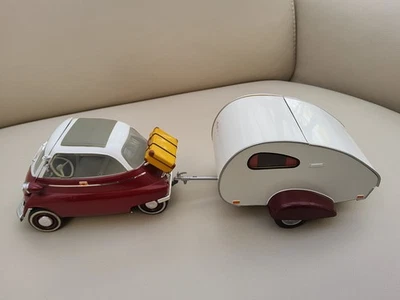 Revell BMW Isetta 250 mit Camper Wohnwagen 1:18 Rot Modellauto Sammlerstück - Bild 1 von 4
