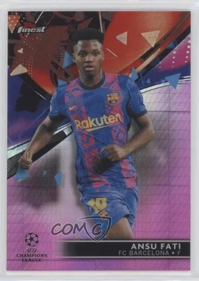 2021-22 Topps Finest UCL Pink Prism Refractor /125 Ansu Fati #83 - Image 1 of 2