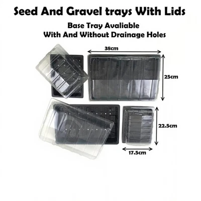 Seed Tray Gravel Trays Full + Half Size With + Without Watering Holes Propagator - Image 1 of 4