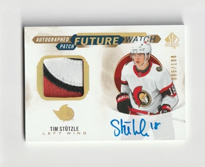 2020-21 SP Authentic Future Watch Auto Patch /100 Tim Stutzle FWAP-TS - Image 1 of 2