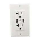 USB 4.8A Wall Outlet Dual High Speed Duplex Receptacle 20 Amp, Smart Fast NEW