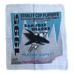NHL San Jose Sharks 1995 Semi Finals Playoffs vs Detroit SGA Rally Towel Linen - Picture 1 of 3