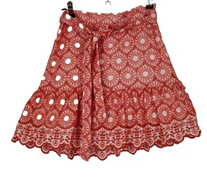 Bardot Mini Skirt Womens Red Lace Size 8 - Picture 1 of 7