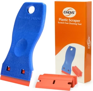 1.5" Plastic Razor Scraper with 10Pcs Double Edged Plastic Blades for Removing L - Picture 1 of 9