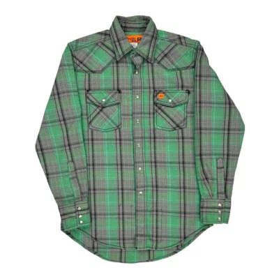 20X Fr Wrangler Checked Shirt - Medium Green Cotton Blend - Image 1 of 4