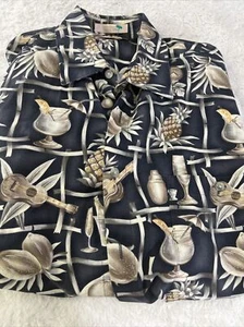 Campia Moda szM Mens Hawaiian Shirt short sleeve collar button front 100% Cotton - Picture 1 of 11