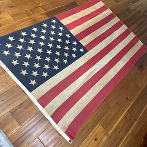 Sherritt Flag All Cotton Richmond VA Printed 50 Star American Primitive Rustic - Picture 1 of 5