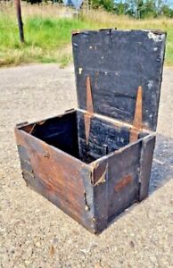 Retro Vintage Wooden Trunk Tool Crate Storage Box Chest Rustic Display Upcycle