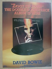 RARE DAVID BOWIE ZIGGY STARDUST ALBUM 1983 VINTAGE ORIG MUSIC STORE PROMO POSTER