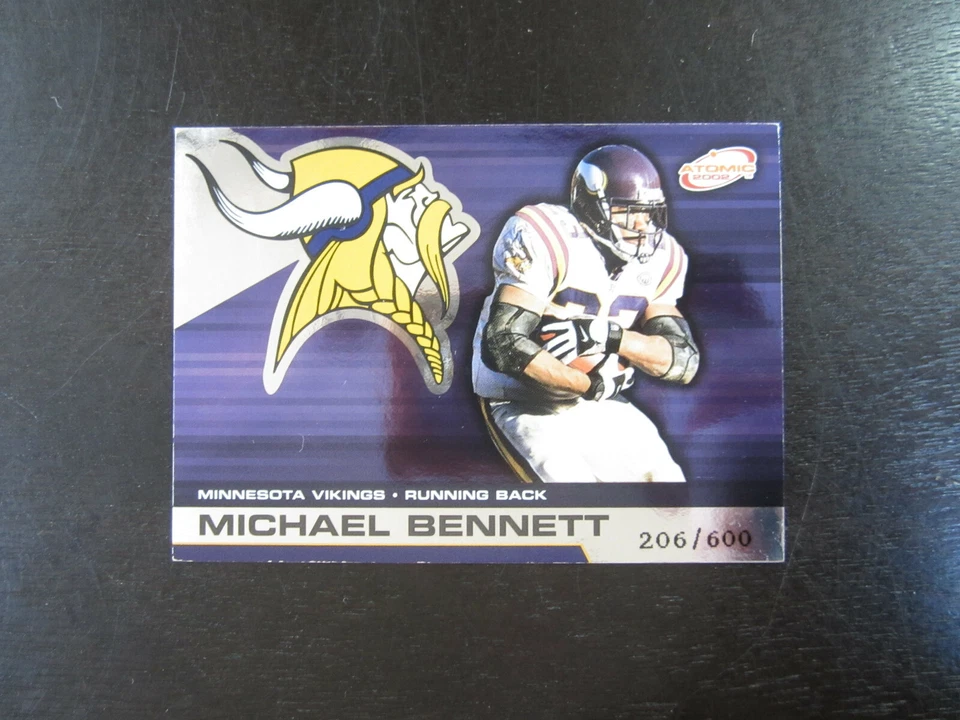2002 Atomic Non Die Cut # 53 Michael Bennett Card # 206/600 Vikings Wisconsin - Image 1 of 2