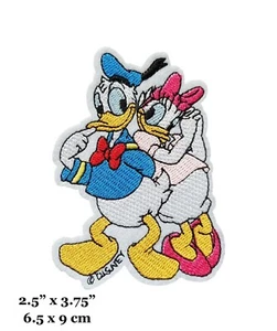 Donald And Daisy Duck Cartoon Characters Embroidered Iron On Patch - Picture 1 of 2
