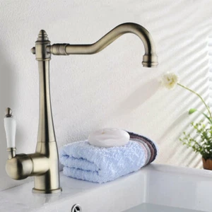 Antikes Kupfer Küchenbecken Waschbecken Wasserhahn 1 Hebel Swivel Mischbatterien - Bild 1 von 9