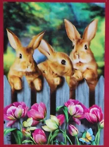 ""Conejos de jardín"" bandera decorativa jardín de Pascua 18""x12,5" - Imagen 1 de 12
