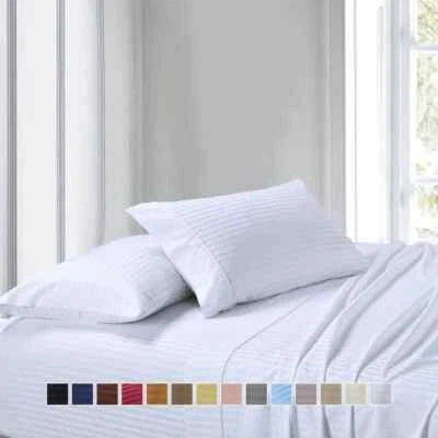 ROYAL TRADITION Luxury Ultra Soft Cotton Deep Pocket Sheet Set [ Fitted + Flat + Pillowcases ]